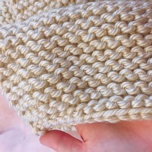 HANDMADE Soft Cream Knitted Scarf